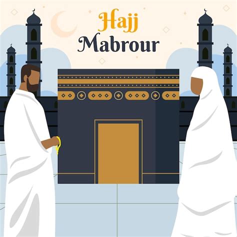 Free Vector Flat Vertical Poster Template For Islamic Hajj Pilgrimage