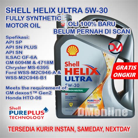 Jual Shell Helix Ultra 5w 30 4l Dexos1 Oli Mobil Full Synthetic