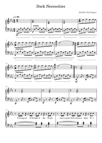 Red Hot Chili Peppers Sheet Music Free Download In Pdf Or Midi On