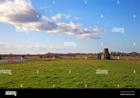 A View Of The Ruined St Benet S Abbey Gatehouse And Drainage Mill By