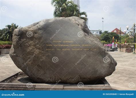 A Stone Monument To Commemorate The November 10th Battle At Tugu