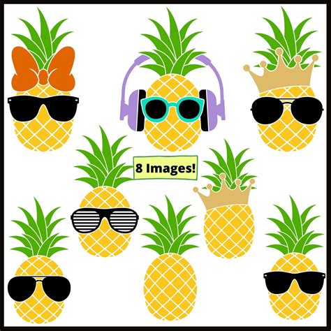 Pineapple SVG Pineapple Sunglasses SVG Pineapple Clipart Etsy