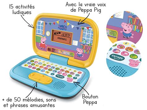 VTech Peppa Pig Mon Ordi Éducatif Ordinateur Enfant avec Écran