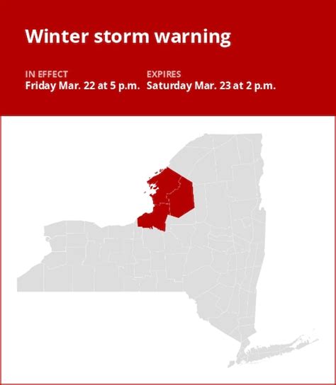 Update Winter Storm Warning Issued For Oswego County Until Saturday