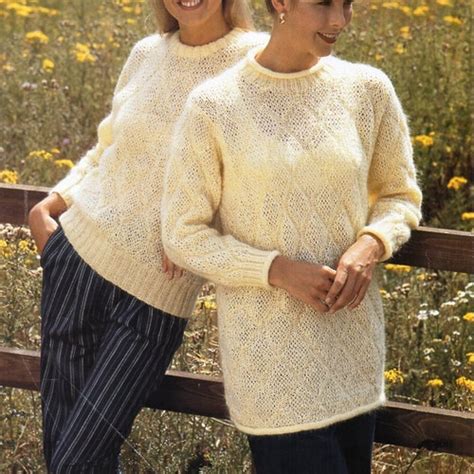 Womens Tunic Sweater Knitting Pattern Pdf Ladies 30 32 34 Etsy Uk