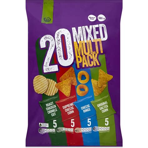 Woolworths Chips Variety Pack 20pk 380g | Woolworths