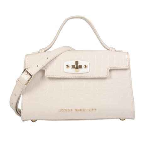 Bolsa Estruturada Croco Off White V22 Jorge Bischoff Sapatos Bolsas