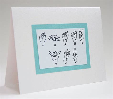 Asl Card American Sign Language Set Of 1 Etsy Sign Language