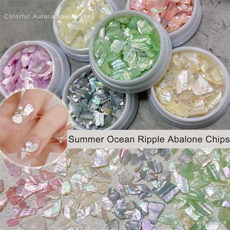 Opvise Nail Art Shell Irregular Abalone Sequins Diy Nail Design