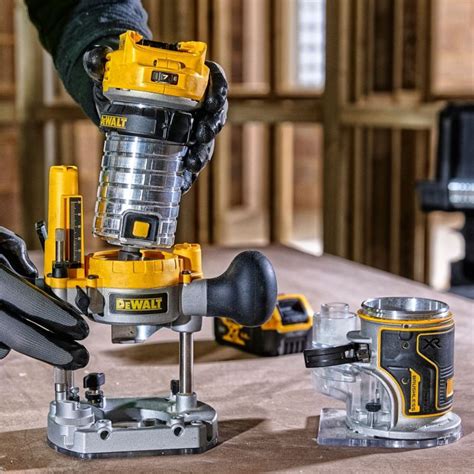 Dewalt Dcw604nt Xj 18v Xr Brushless ¼” Router With Fixed And Plunge Bases From Romford Tools