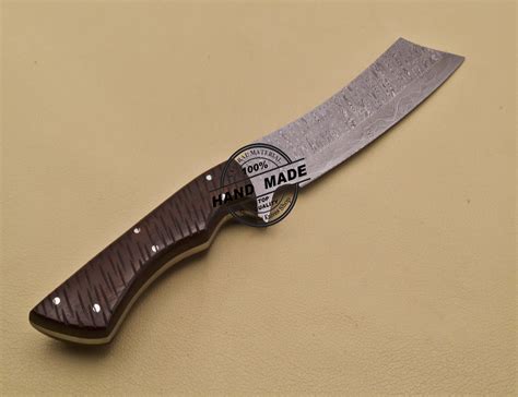 Damascus Butchers Knife Custom Handmade Damascus Steel Knif