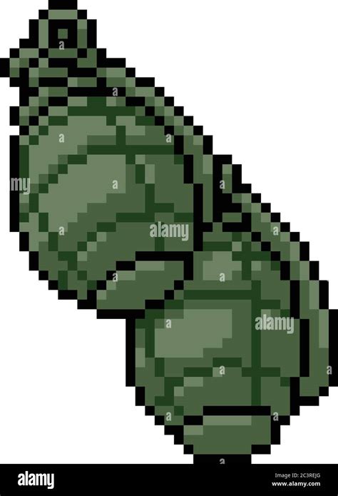 Vector Pixel Art Grenade Isolated Cartoon Stock Vector Image Art Alamy