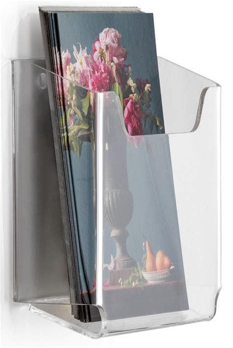 Acrylic Brochure Wall Rack, 3.5"w, Single Pocket - Clear | Brochure ...