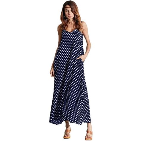 Minetom Femmes Vintage Boho Polka Dot Col V Sans Manche Dos Nu Robe