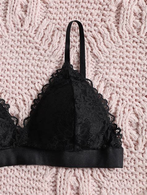 Pack Floral Lace Triangle Bralette Lingerie SHEIN USA