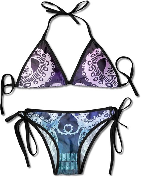 Rupooll Bstract Octopus Tentacles Women S Sexy Triangle Two Pieces Swimsuit Adjustable Bikini