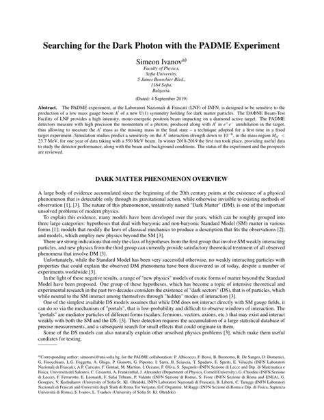 (PDF) Searching for the Dark Photon with the PADME Experiment