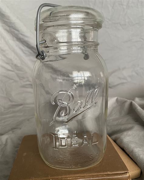 Ball Ideal Mason Jar W Wire Clamp Quart Jar Etsy