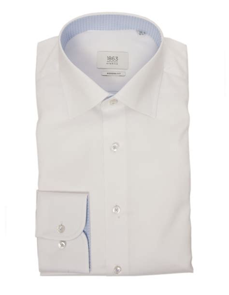 Eterna Modern Fit Pure Cotton Two Ply Shirt White Shirts From