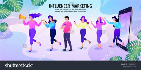 Social Media Network Promotion Influencer Marketing Stock Vector (Royalty Free) 1772433905 ...