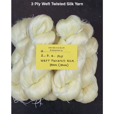 Plain Yellow Ply Weft Twisted Silk Yarn For Weaving Count At Rs