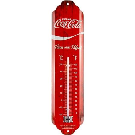 Nostalgic Art Analoges Retro Thermometer Coca Cola Bottles Yellow