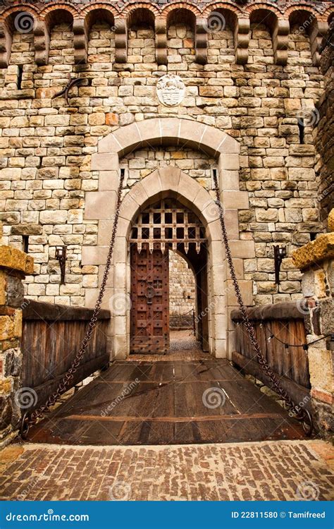 Drawbridge to Castle Door stock photo. Image of brick - 22811580