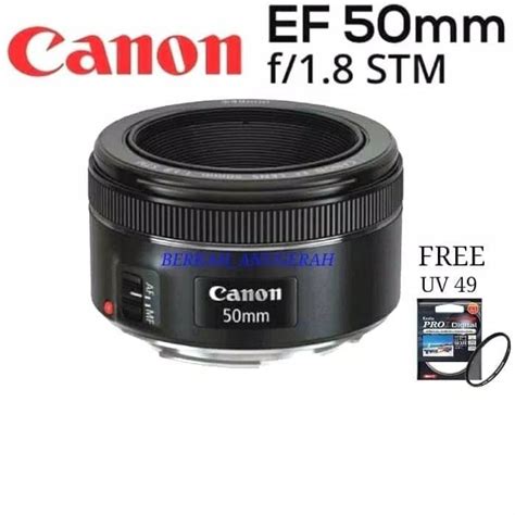 Jual Lensa Canon Ef 50mm F18 Stm Uv Filter Kenko 49mm Shopee