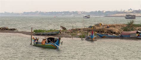 Boat in Mekong River Phnom Penh, Cambodia Stock Photo - Image of river ...