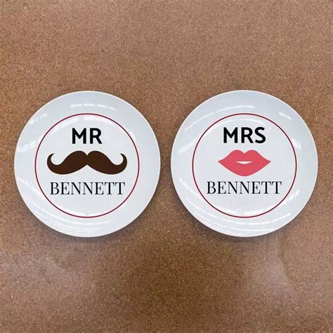 Personalised Mr Mrs Ceramic Plate