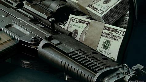 1080P free download | Money And Guns, guns, weapons, money, dollars ...