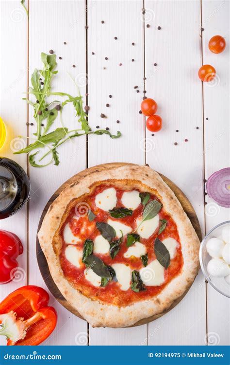 Pizza On Wooden Board Stock Image Image Of Italian Lunch 92194975