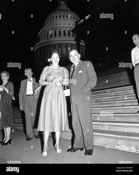 Sen Joseph Mccarthy R Wis And His Wife Stand Outside Capitol In