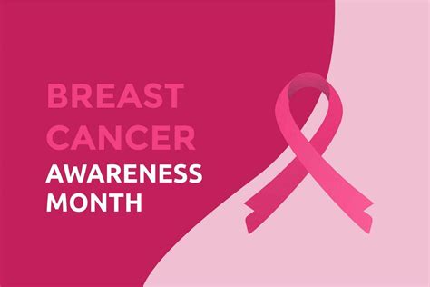 Breast Cancer Awareness Month Poster Background Concept Design With Pink Ribbon Illustration