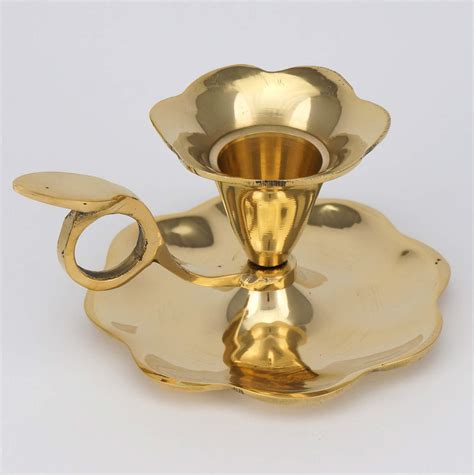 Traditional Polished Brass Chamberstick Candle Holder Blessedmart