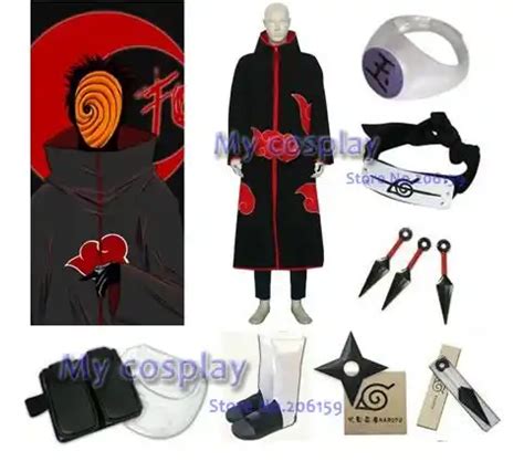 Naruto Akatsuki Ninja Tobi Obito Madara Uchiha Purple Jacket Cosplay