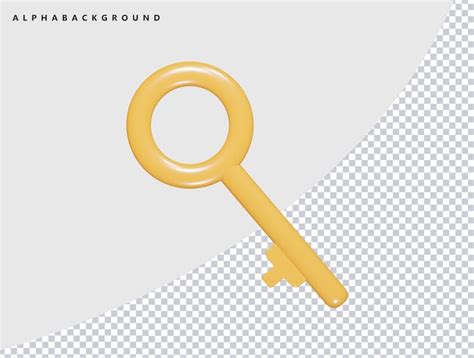 Premium PSD Key Icon 3d Render Illustration