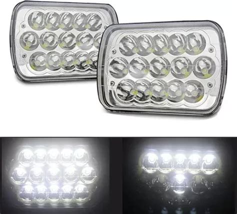 2 Opticas Faros Led 7 Pulgadas H4 Alta Baja 15 Leds 45w