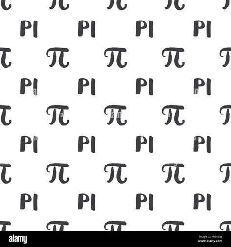 Pi Symbol Seamless Pattern Vector Illustration Hand Drawn Sketched