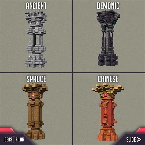 Minecraft Builds And Tips On Instagram 4 Cool Pillar Designs By