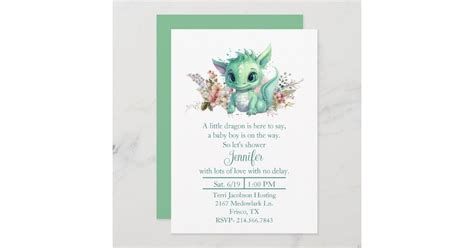 Baby Dragon Baby Shower Invitation Zazzle