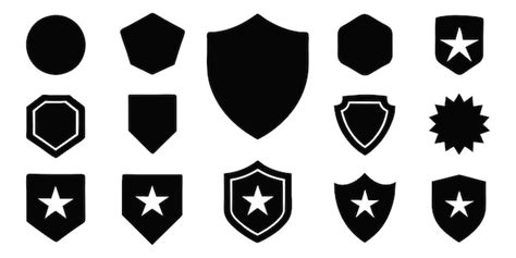 Premium Vector Beautiful Set Of Shields Silhouettes Black Badges