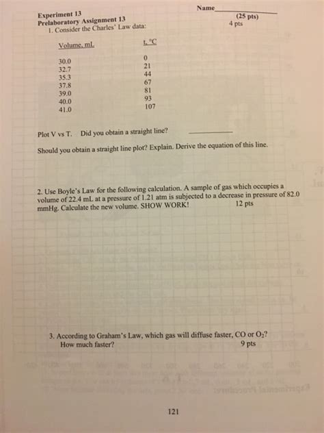 Solved Name Experiment Prelaboratory Assignment Chegg