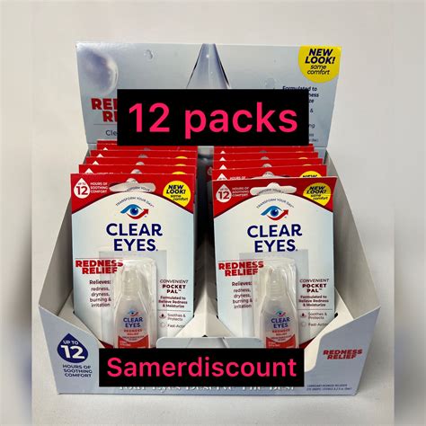 12 PACK OF CLEAR EYES DROPS REDNESS RELIEF 0 2 OZ 6 ML EXP 2024 2025