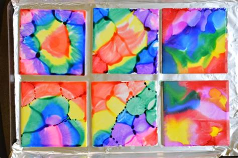 Sharpie Dyed Tile Coasters Using Rubbing Alcohol