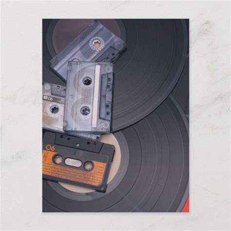 80 s retro cassette tapes and vinyl records postcard – Artofit