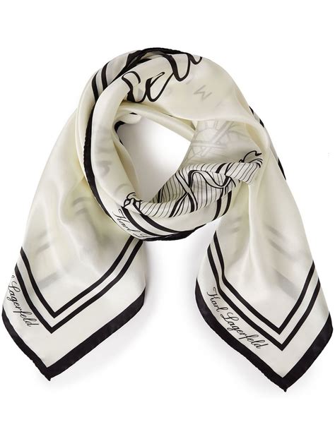 Karl Lagerfeld Hotel Karl Logo Print Silk Scarf Farfetch