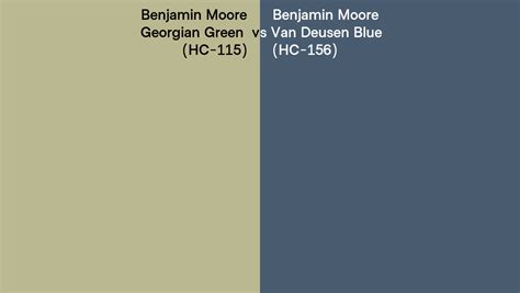 Benjamin Moore Georgian Green Vs Van Deusen Blue Side By Side Comparison