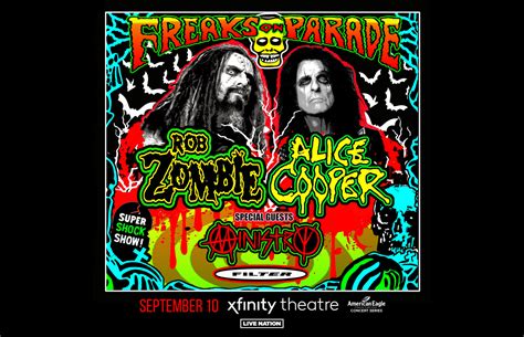 Freaks On Parade Tour 2023 Rob Zombie And Alice Cooper Lazer 99 3 98 5