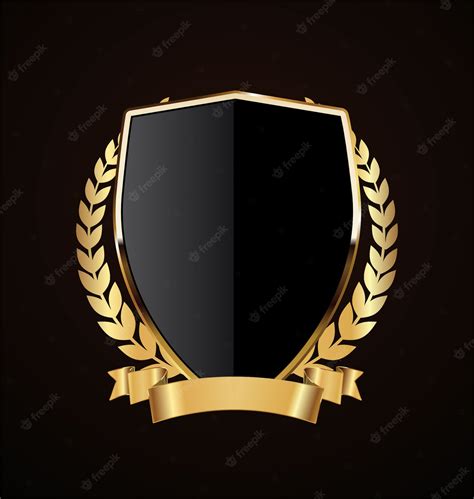 Premium Vector Golden Shield Retro Design